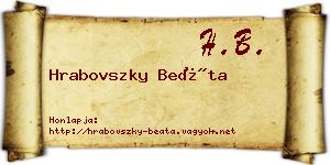Hrabovszky Beáta névjegykártya