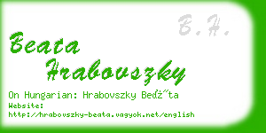 beata hrabovszky business card